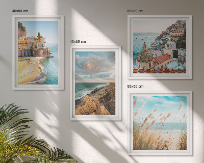 Set 4 slike u okviru Krajolici plaža gradske litice