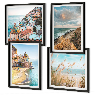 Set 4 slike u okviru Krajolici plaža gradske litice