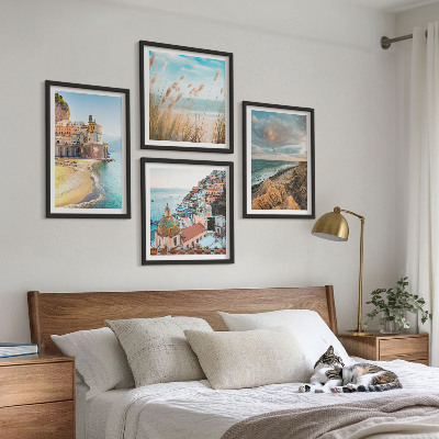 Set 4 slike u okviru Krajolici plaža gradske litice