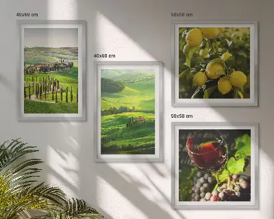 Dekorativni komplet slika za zid talijanski krajolici s brdima punim citrusa
