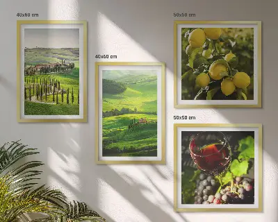Dekorativni komplet slika za zid talijanski krajolici s brdima punim citrusa