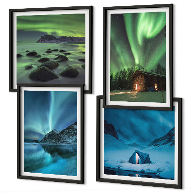 Komplet slika za spavaću sobu Zimski pejzaži planina Aurora