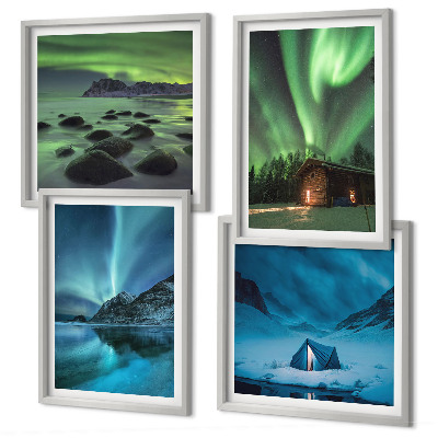 Komplet slika za spavaću sobu Zimski pejzaži planina Aurora