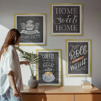 Dekorativni komplet zidnih slika s motivom kave za toplinu doma