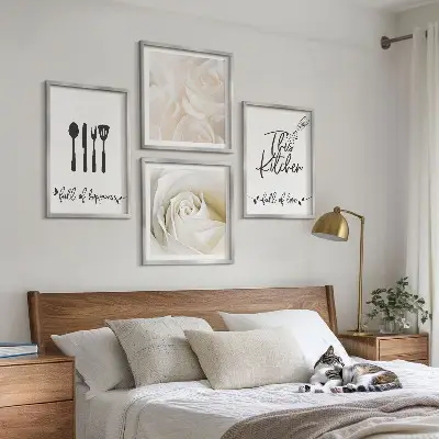 Komplet slika za spavaću sobu s motivom geometrijskih uzoraka Bauhausa