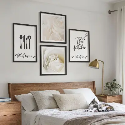 Komplet slika za spavaću sobu s motivom geometrijskih uzoraka Bauhausa