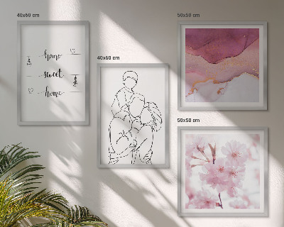 Set 4 slike u okviru Minimalistička obitelj cvijeća