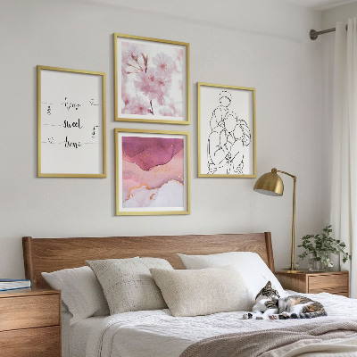 Set 4 slike u okviru Minimalistička obitelj cvijeća