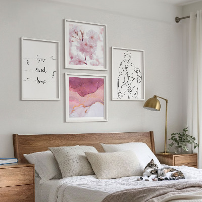 Set 4 slike u okviru Minimalistička obitelj cvijeća
