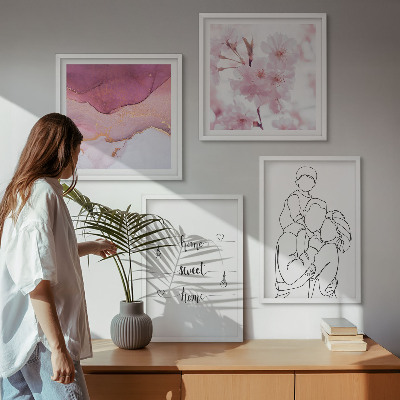 Set 4 slike u okviru Minimalistička obitelj cvijeća