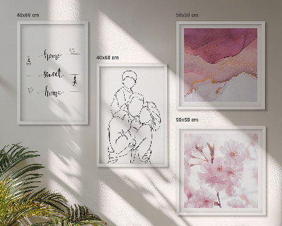 Set 4 slike u okviru Minimalistička obitelj cvijeća