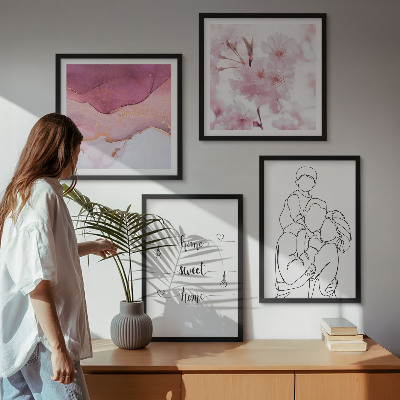 Set 4 slike u okviru Minimalistička obitelj cvijeća
