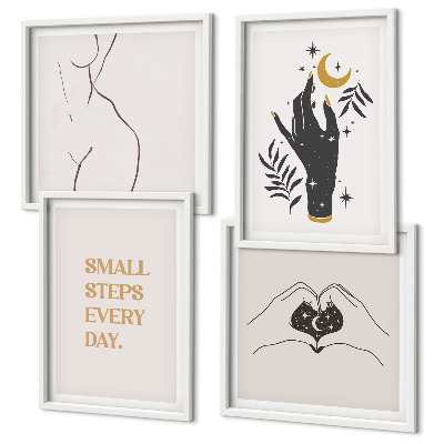 Komplet slika za spavaću sobu Minimalističke boho ilustracije