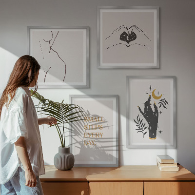 Komplet slika za spavaću sobu Minimalističke boho ilustracije