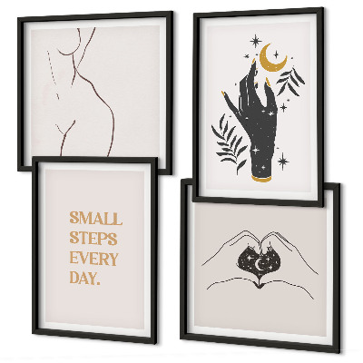 Komplet slika za spavaću sobu Minimalističke boho ilustracije