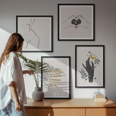 Komplet slika za spavaću sobu Minimalističke boho ilustracije