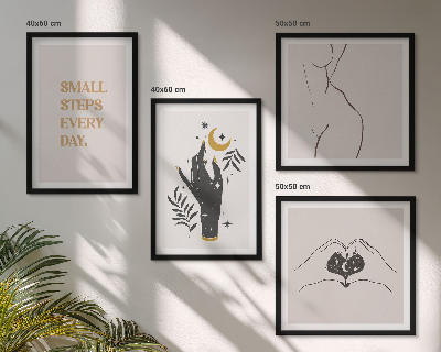 Komplet slika za spavaću sobu Minimalističke boho ilustracije