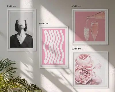 Elegantni portret sa šampanjcem set od 4 slike u okviru