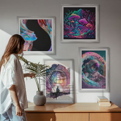 Komplet slika za spavaću sobu Šarene ilustracije fantastične umjetnosti
