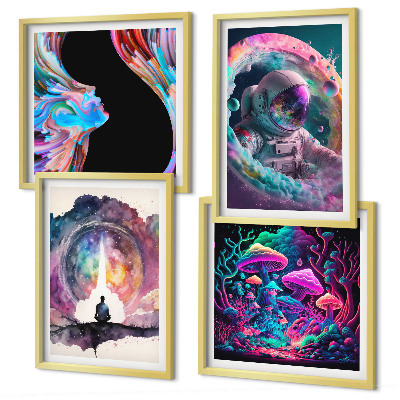 Komplet slika za spavaću sobu Šarene ilustracije fantastične umjetnosti