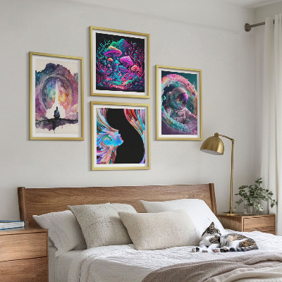 Komplet slika za spavaću sobu Šarene ilustracije fantastične umjetnosti