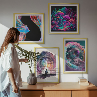 Komplet slika za spavaću sobu Šarene ilustracije fantastične umjetnosti