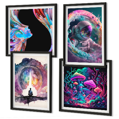 Komplet slika za spavaću sobu Šarene ilustracije fantastične umjetnosti