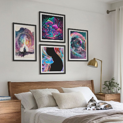 Komplet slika za spavaću sobu Šarene ilustracije fantastične umjetnosti