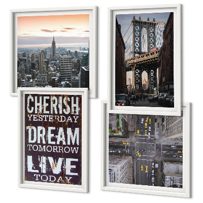 Komplet slika za spavaću sobu Citat o pejzažima New Yorka