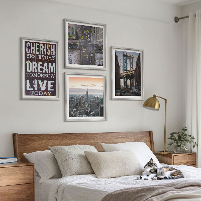 Komplet slika za spavaću sobu Citat o pejzažima New Yorka