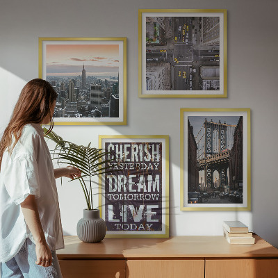 Komplet slika za spavaću sobu Citat o pejzažima New Yorka
