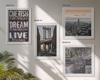 Komplet slika za spavaću sobu Citat o pejzažima New Yorka