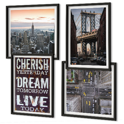Komplet slika za spavaću sobu Citat o pejzažima New Yorka