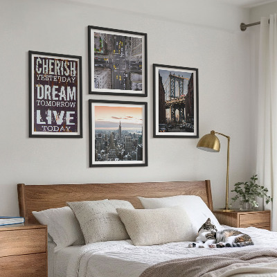 Komplet slika za spavaću sobu Citat o pejzažima New Yorka