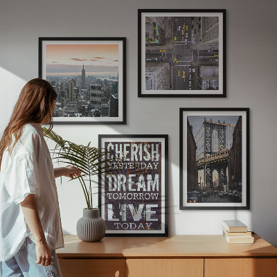 Komplet slika za spavaću sobu Citat o pejzažima New Yorka