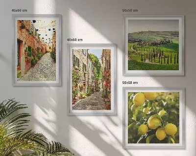 Šarmantne ulice s cvjetovima limuna set od 4 slike u okviru