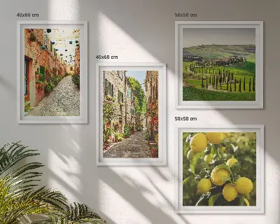 Šarmantne ulice s cvjetovima limuna set od 4 slike u okviru