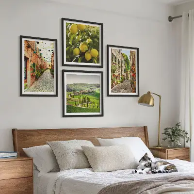 Šarmantne ulice s cvjetovima limuna set od 4 slike u okviru
