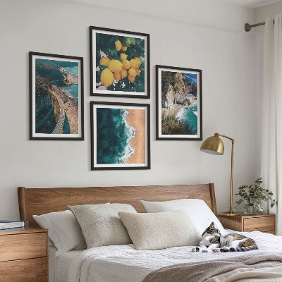 Komplet slika za spavaću sobu Morska plaža limuni planine