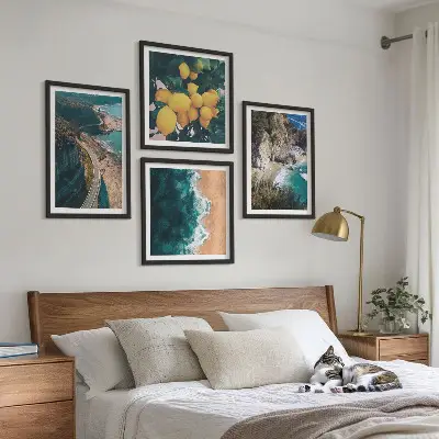 Komplet slika za spavaću sobu s motivom morske plaže, limuna i planina