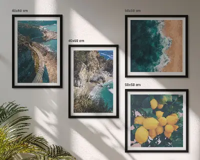 Komplet slika za spavaću sobu s motivom morske plaže, limuna i planina