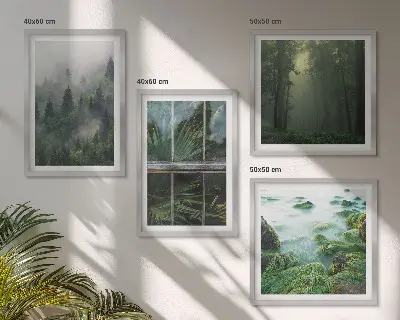 Komplet slika za spavaću sobu s motivima šumske magle, rijeke i stakleničkih biljaka