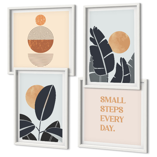 Set 4 slike u okviru Biljni uzorci velikih minimalističkih sunaca