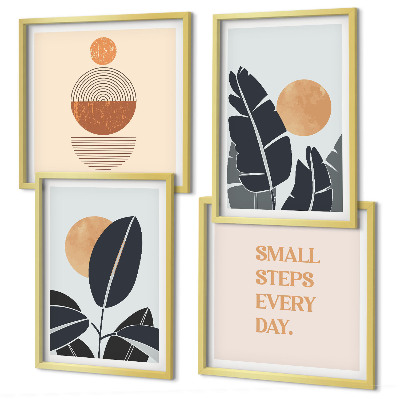 Set 4 slike u okviru Biljni uzorci velikih minimalističkih sunaca