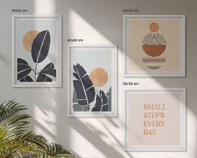 Set 4 slike u okviru Biljni uzorci velikih minimalističkih sunaca