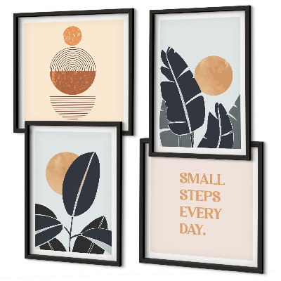 Set 4 slike u okviru Biljni uzorci velikih minimalističkih sunaca