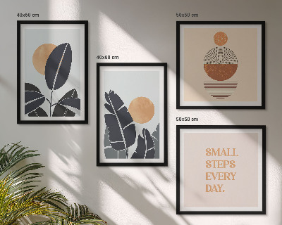 Set 4 slike u okviru Biljni uzorci velikih minimalističkih sunaca