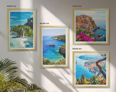 Komplet slika za spavaću sobu palme uz more i plavu vodu