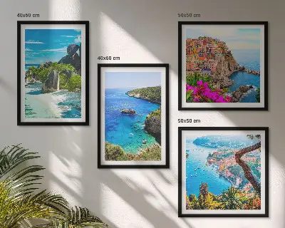 Komplet slika za spavaću sobu palme uz more i plavu vodu
