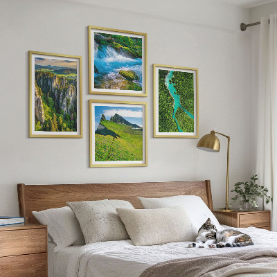 Komplet slika za spavaću sobu Zelene planine, rijeka, stijene